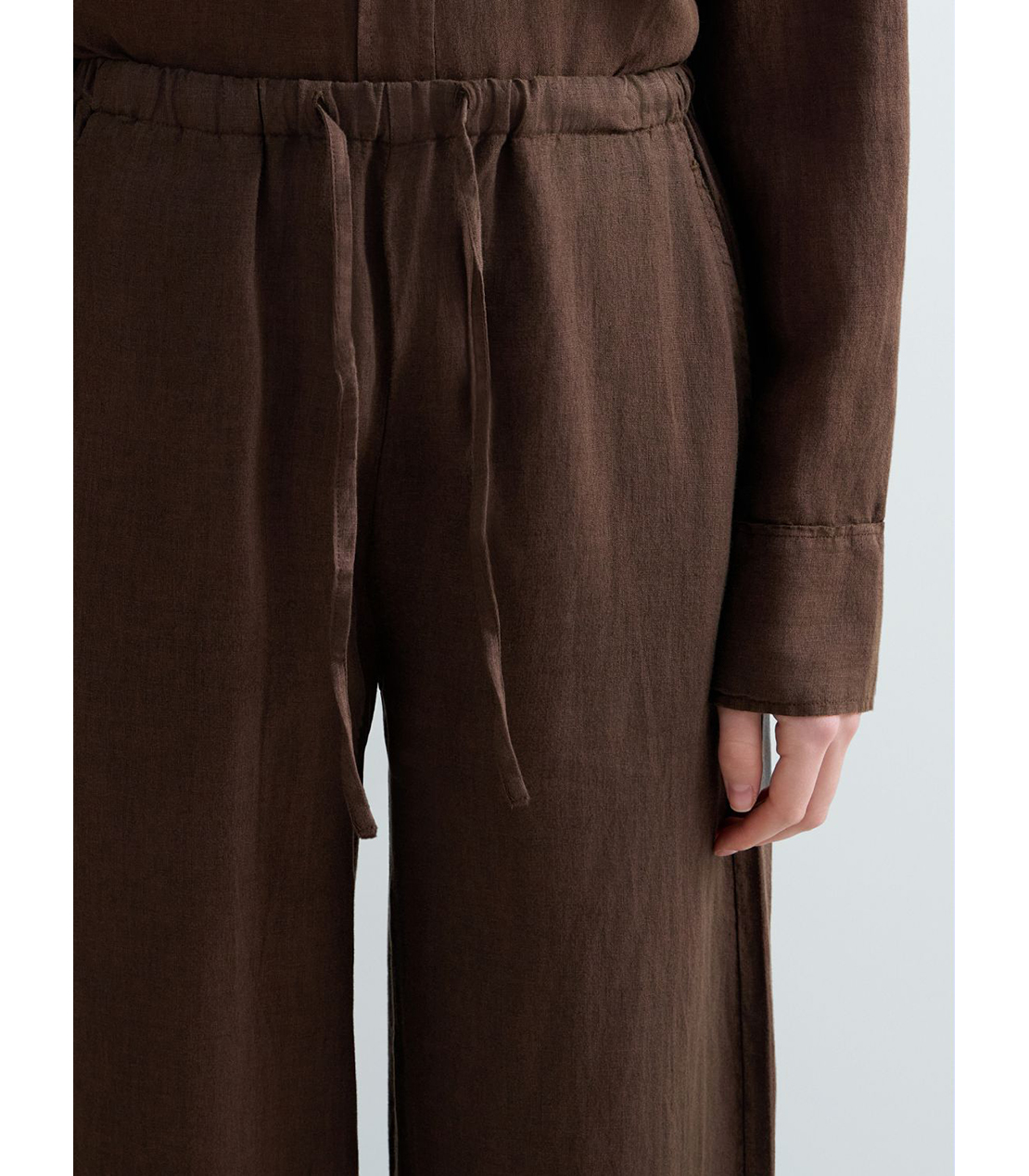 ピュアリネンリラックスパンツ 詳細画像 コーヒー 5